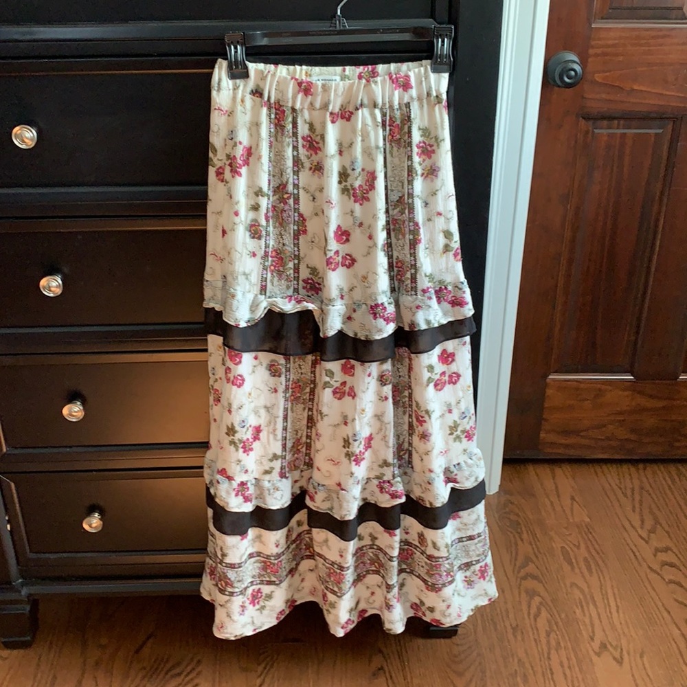Club Monaco Boho Tiered Maxi Skirt